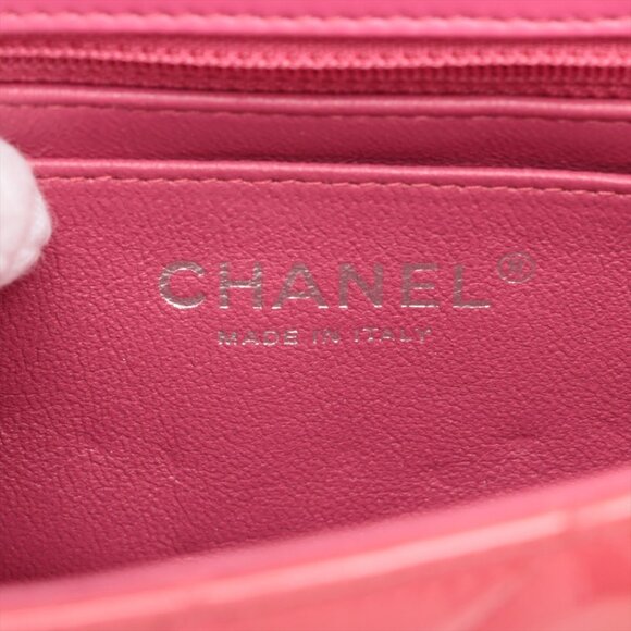 Authentic CHANEL Pink Patent Quilted Single Flap Bag Chain Purse - Picture 10 of 10